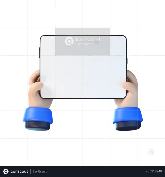 Hand Holding Tablet  3D Icon