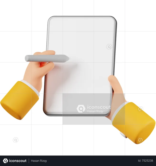 Hand Holding Tablet  3D Icon