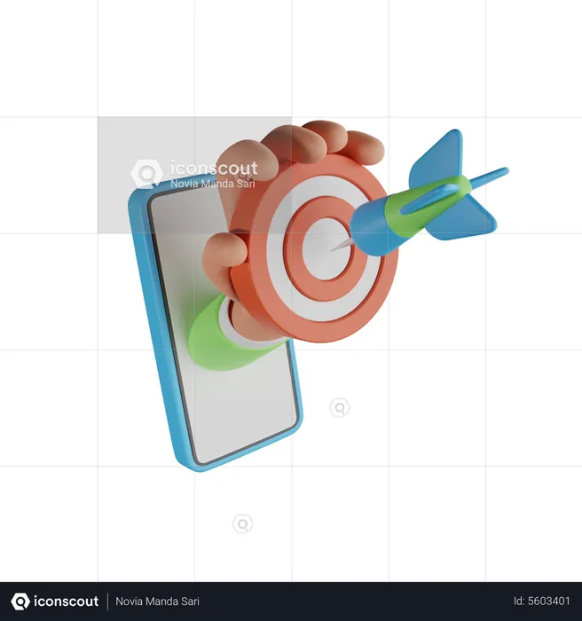 Hand Holding Target Board  3D Icon