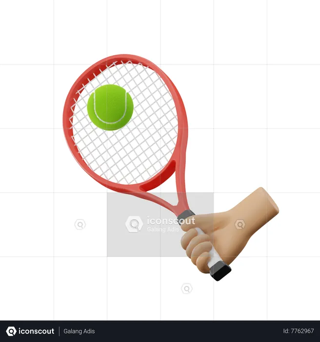 Hand Holding Tennis  3D Icon