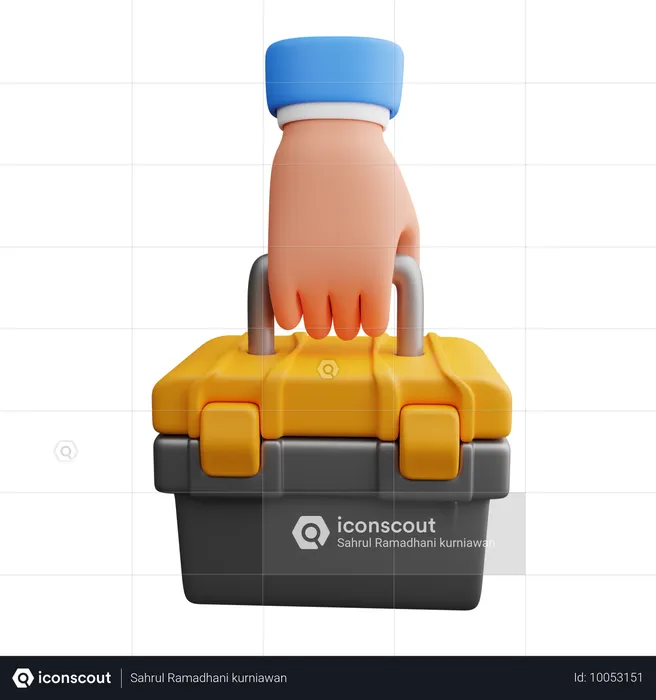 Hand holding tool box  3D Icon