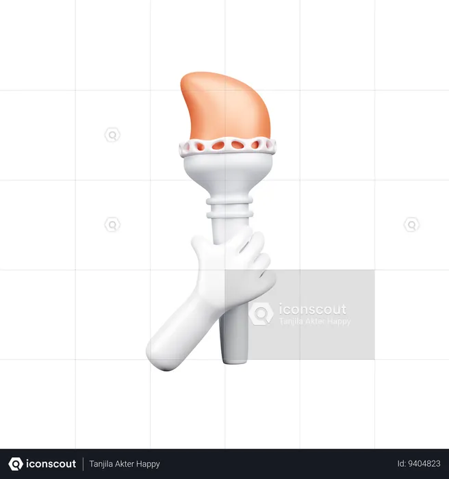 Hand holding torch  3D Icon
