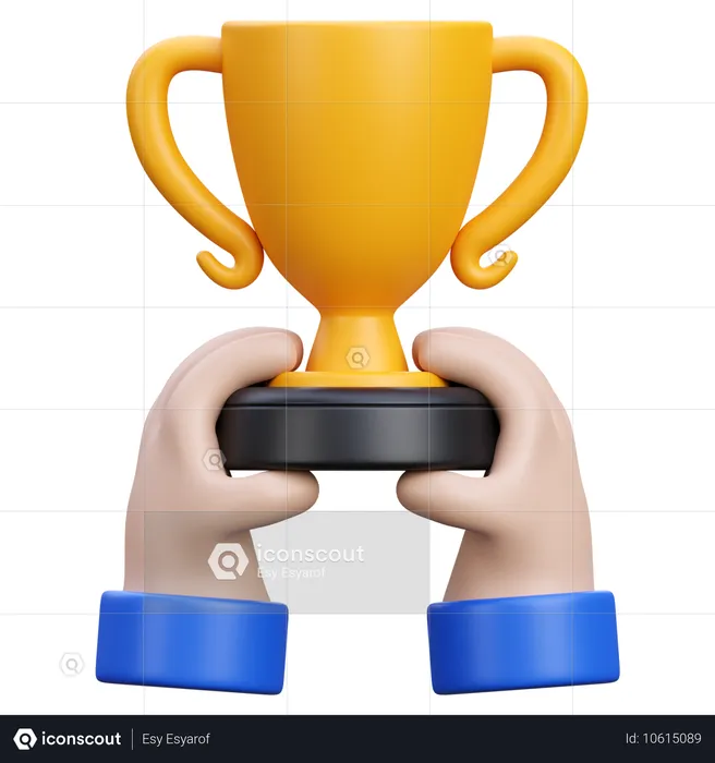 Hand Holding Trophy 01  3D Icon