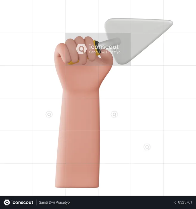 Hand Holding Trowel  3D Icon