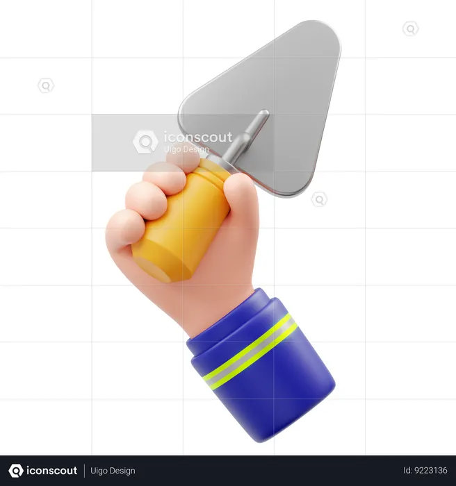 Hand Holding Trowel  3D Icon