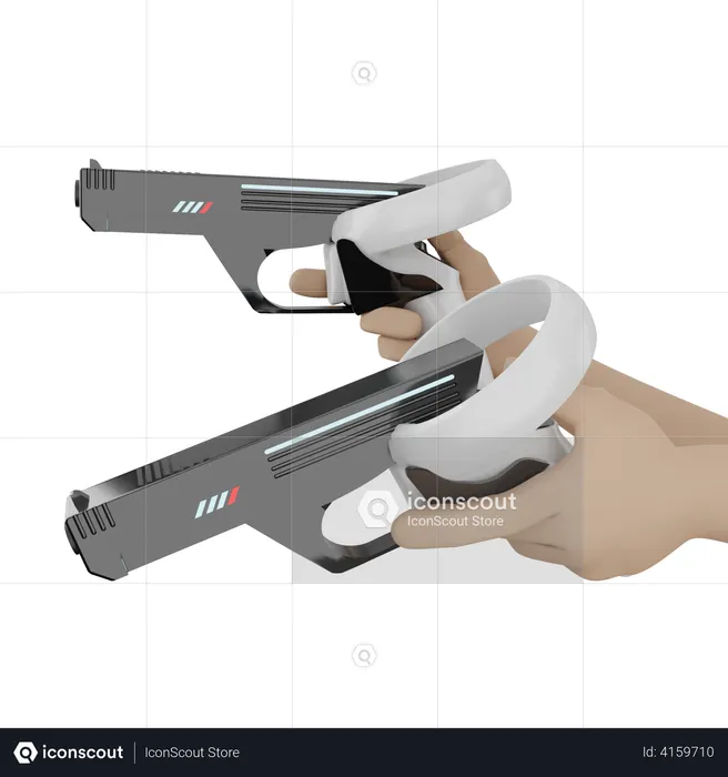 Hand holding vr gun  3D Icon