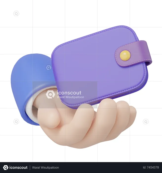 Hand Holding Wallet  3D Icon