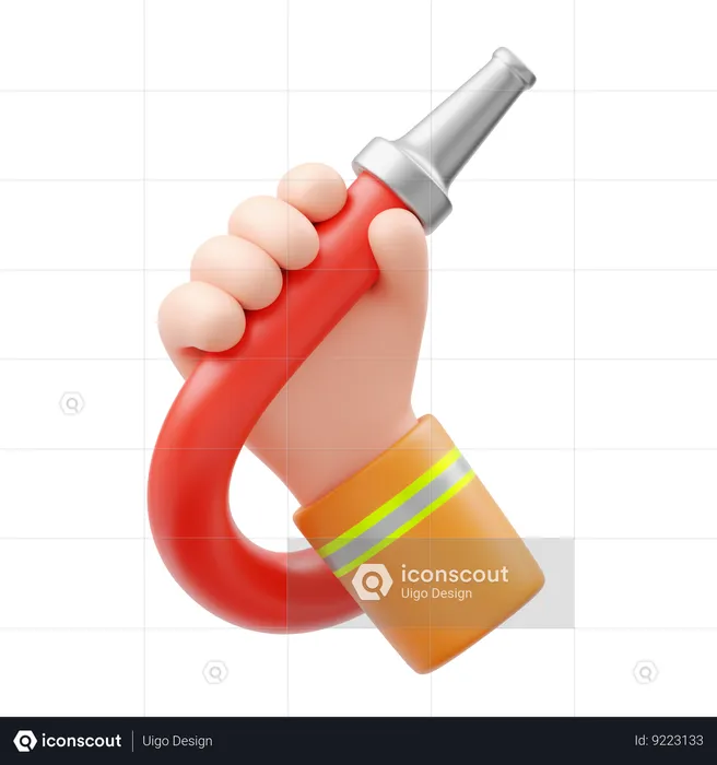 Hand Holding Water Hose  3D Icon