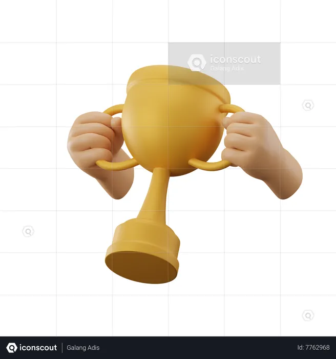 Hand Holding Winner  3D Icon