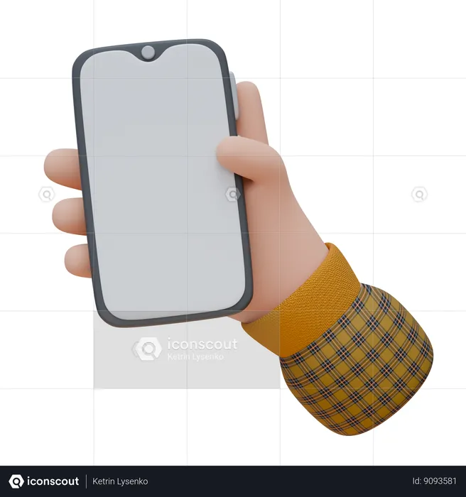 Hand Is Holding A Smartphone  3D Icon