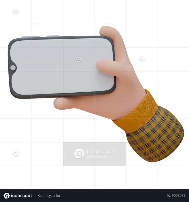 Hand Is Holding A Smartphone And Take Selfie  3D Icon