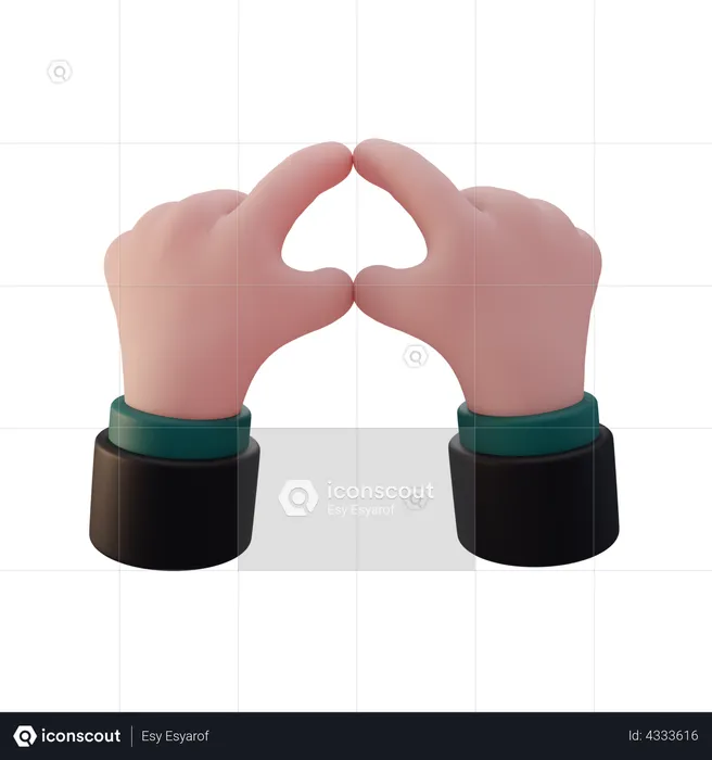 Hand love  3D Illustration