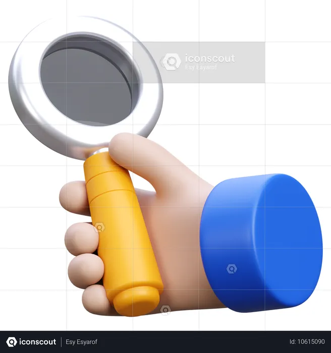 Hand Magnifiying Glass  3D Icon