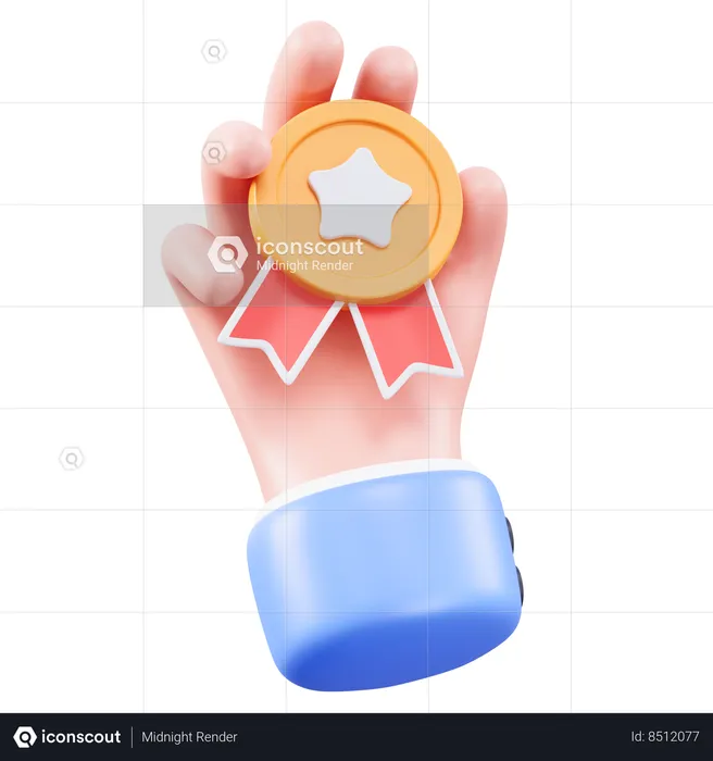 Hand Medal  3D Icon