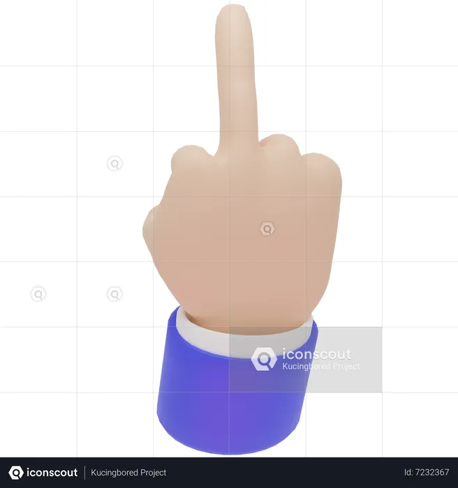 HAND MIDDLE FINGER Emoji 3D Icon
