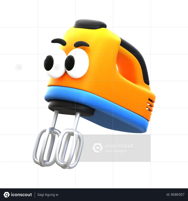 Hand Mixer Cartoon  3D Icon