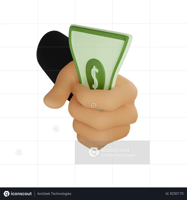 Hand Money Squize  3D Icon