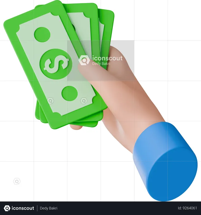 Hand Paying Cash  3D Icon