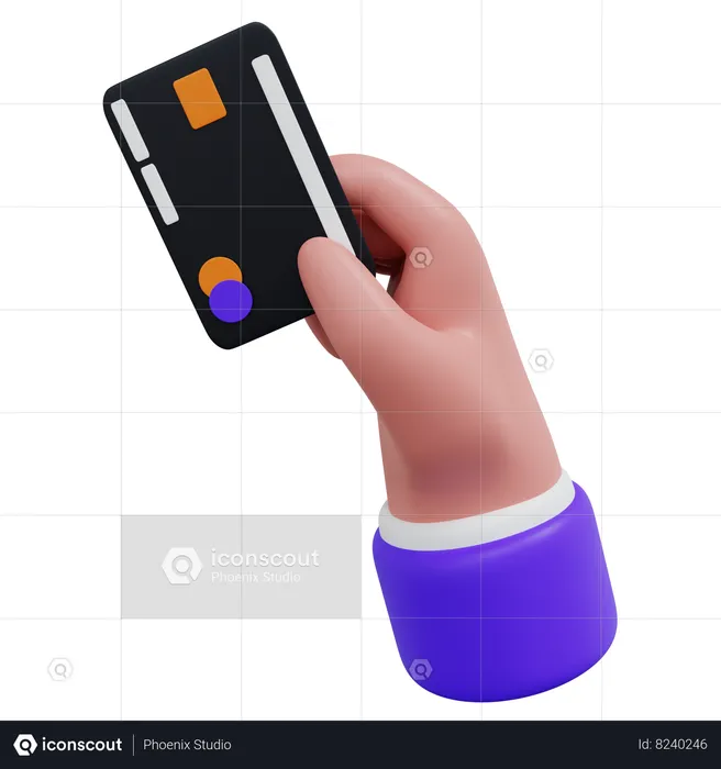 Hand Payment Card  3D Icon