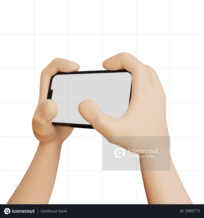 Hand playing game in iphone  3D Icon