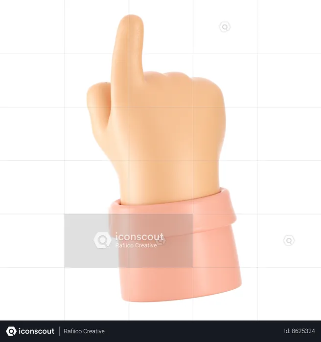Hand Pointing  3D Icon