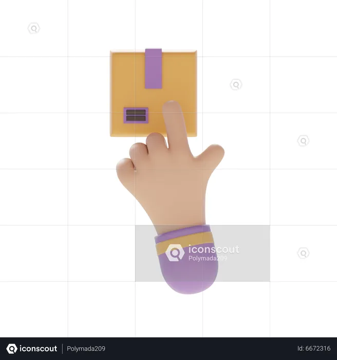 Hand Pointing Package  3D Icon