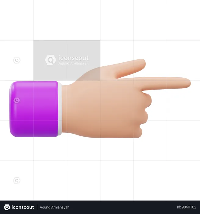 Hand Pointing Right  3D Icon