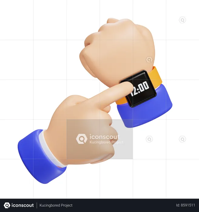 Hand Pointing Watch Emoji 3D Icon