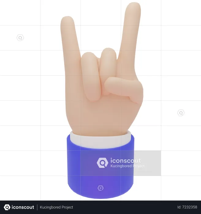 Hand rocken auf Emoji 3D Icon