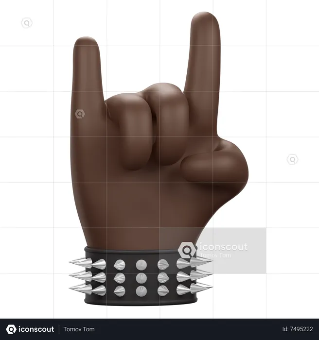 Hand Rock Sign  3D Icon