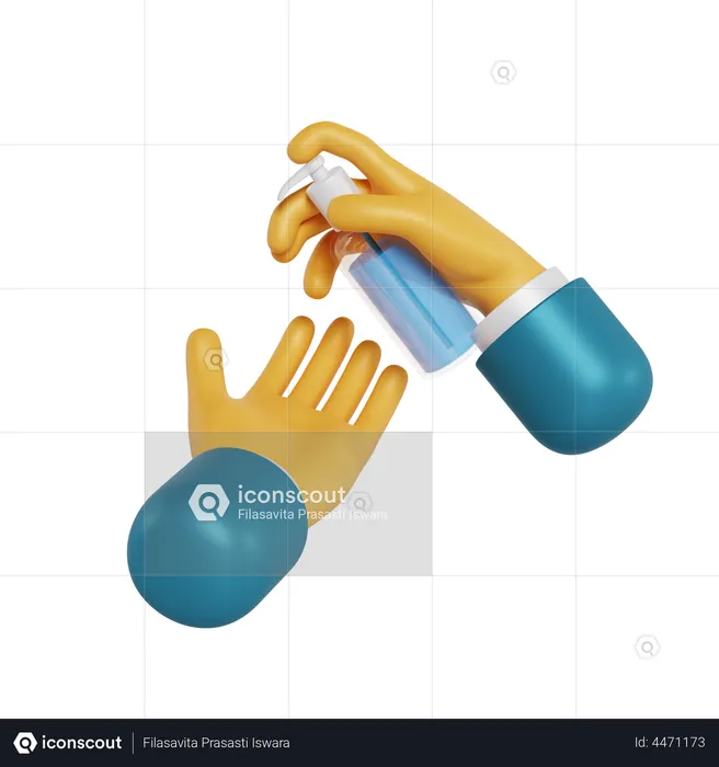 Hand Sanitizing Gesture  3D Illustration