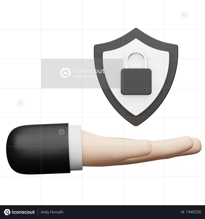 Hand Security  3D Icon