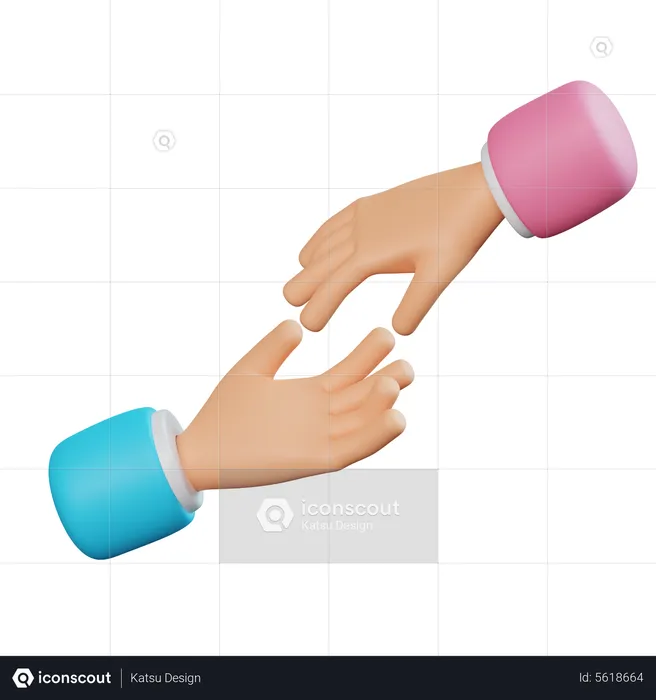 Hand Shake Hand Gesture  3D Icon