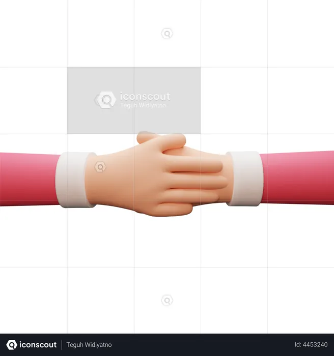 Hand Shake Hand Gesture  3D Illustration