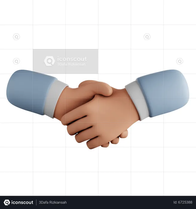 Hand Shake Hand Gesture  3D Icon