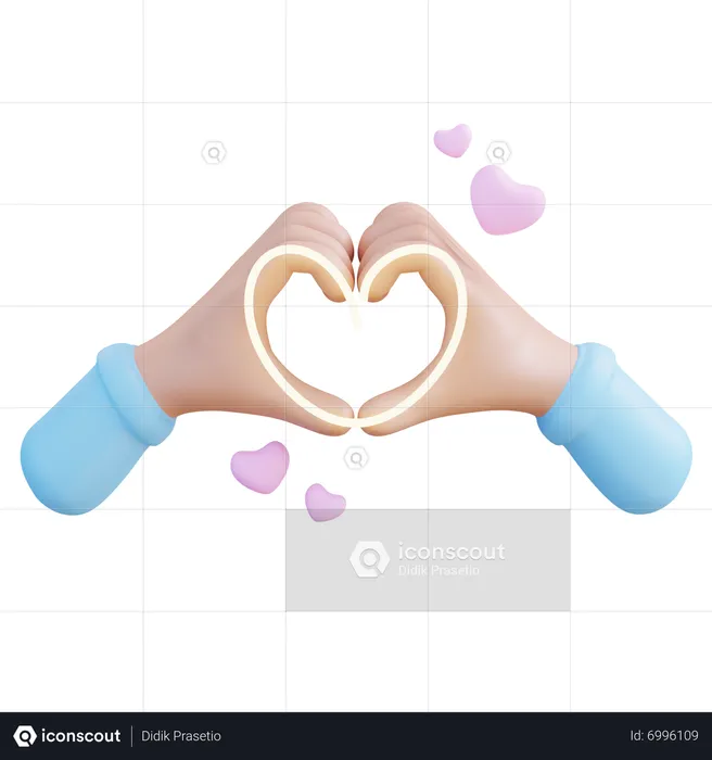 Hand Shaped Heart  3D Icon