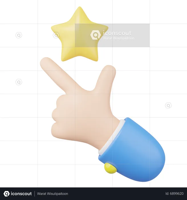 Hand Showing Star  3D Icon