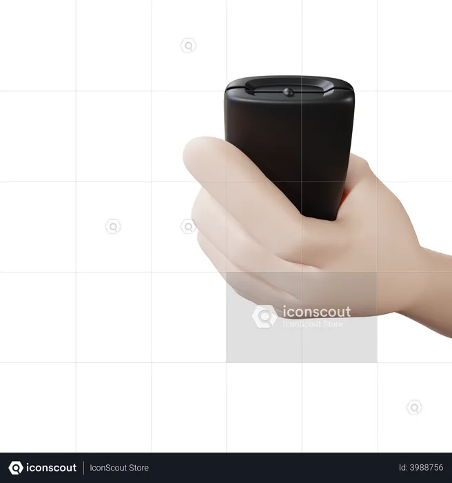 Hand showing tv remote  3D Icon