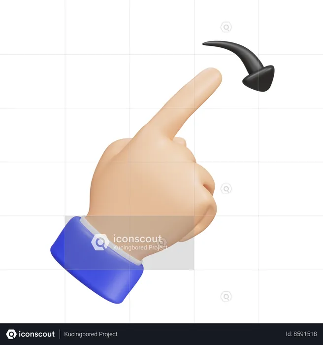 Hand Swipe Right Emoji 3D Icon