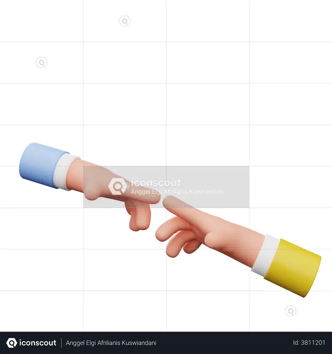 Hand Touch Gesture  3D Illustration