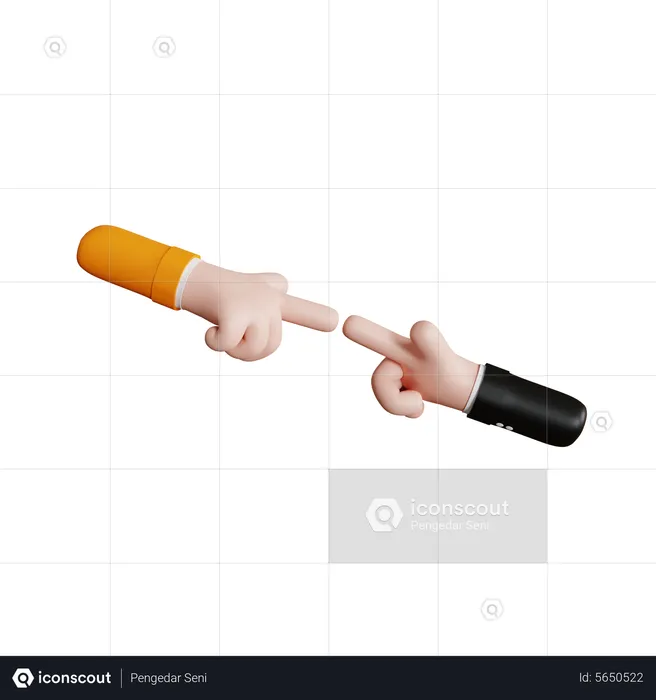 Hand Touch Gesture  3D Icon