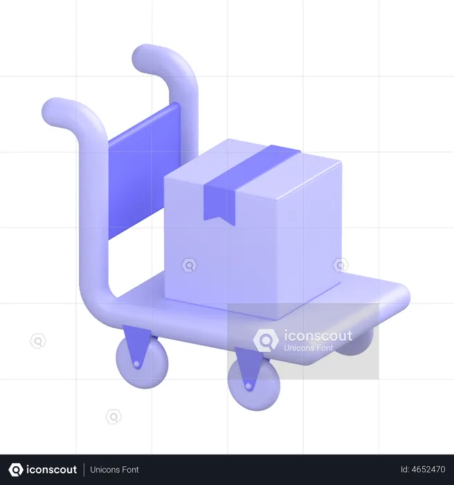 Hand Truck  3D Icon