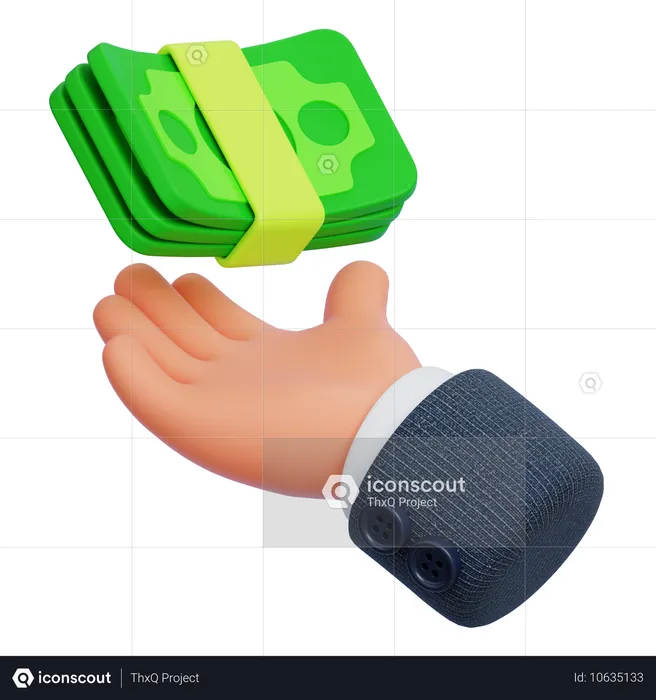 Hand und Banknoten  3D Icon