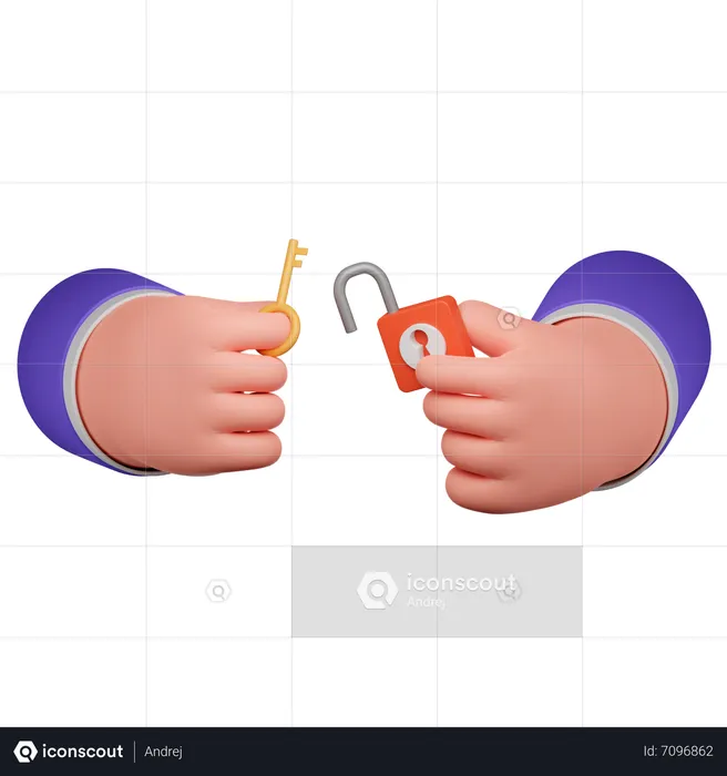 Hand Unlock  3D Icon