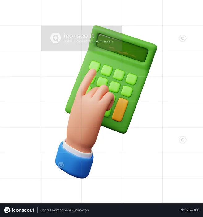 Hand using calculator  3D Icon