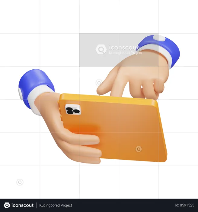 Hand Using Ipad Emoji 3D Icon