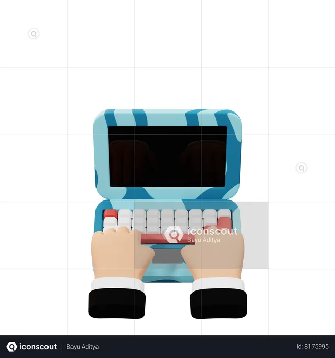 Hand Using Laptop Emoji 3D Icon