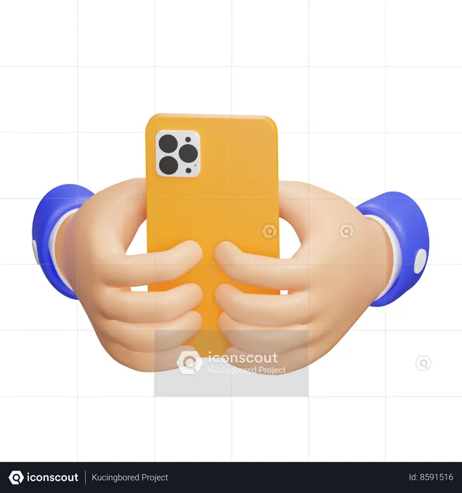 Hand Using Phone Emoji 3D Icon