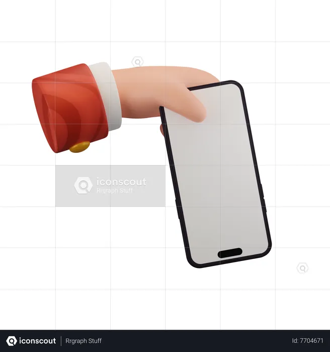 Hand Using Phone  3D Icon