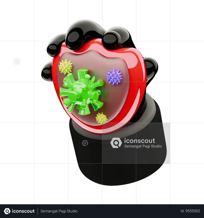 HAND VIRUS PROTECTION  3D Icon